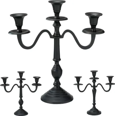 Obrázek produktu pro Svícen černý tříramenný 30 cm