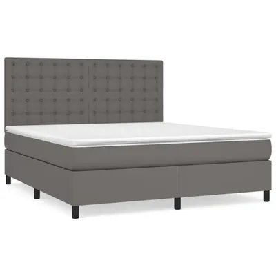 Obrázek produktu pro vidaXL Postel Boxspring s matrací šedá 180x200 cm Imitace kůže