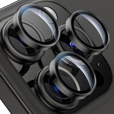 Zdjęcie produktu dla WSKEN iPhone 15 Pro/15 Pro Max Camera Protector - twardość 9H, ochrona ekranu HD, przyjazny, czarny