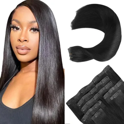 Imagen del producto de Extensiones de cabello natural con sistema de clip, 30 cm
