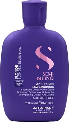 Produktbild von Alfaparf Milano Semi Di Lino Blonde Intense Anti-Yellow Low Shampoo neutralisierte Shampoo für blondes Haar 250 ml