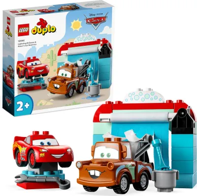 Produktbild von LEGO 10996 DUPLO Disney and Pixar's Cars Lightning McQueen & Mater in der Waschanlage Spielzeugautos, Motorikspielzeug für Jungen und Mädchen ab 2 Jahren