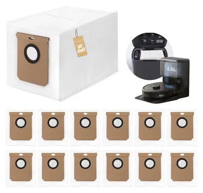 Productafbeelding van Stofzuigerzakken - 2,5 liter inhoud - 12 stuks - Compatibel met opvangstations voor robotstofzuigers