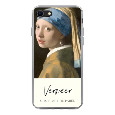 Produktbild von MuchoWow® Handyhülle Schutzhülle Hülle für iPhone SE 2020 Das Mädchen mit dem Perlenohrring - Vermeer Silikon Softcase Handy Hülle - Kartenbesitzer