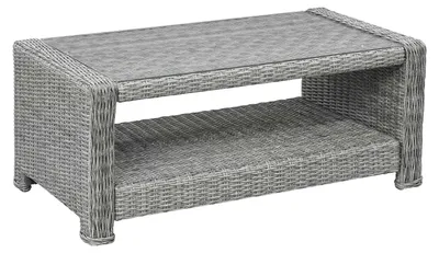 Produktbild von Lounge-Tisch Dublin 110 x 56 cm | Mystic Grau | Rattan & Aluminium