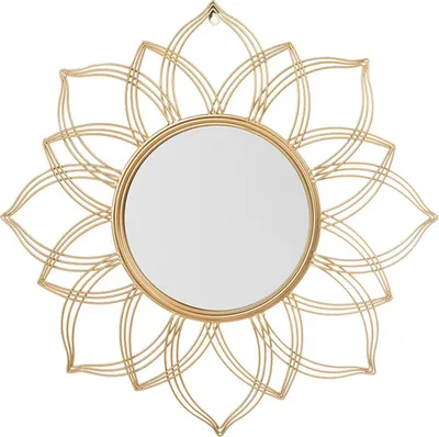 Produktbild von BELIANI Wandspiegel Gold ø 67 cm mit Tropfen gerahmt Blütenformig Modern