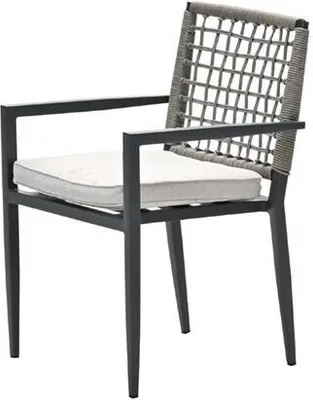 Produktbild von Garden Impressions Florance Dining Stuhl - carbon black - rope taupe - desert sand