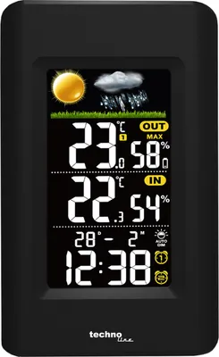 Produktbild von Technoline WS 6447 Wetterstationen/Thermometer (innen,außen) Schwarz