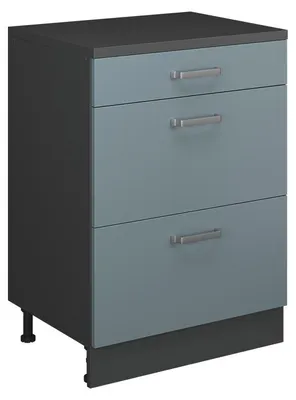Image de Meuble sous pente Vicco R-Line Bleu-gris 60cm sans pente avec 3 tiroirs, Model 61703