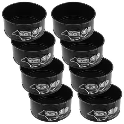 8 Mini-Springformen 11 cm, rund, schwarz, antihaftbeschichtet