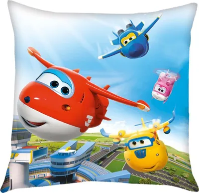 Produktbild von Flugübung | Kinder Deko-Kissen 40 x 40 cm | Super Wings | Wende-Motiv