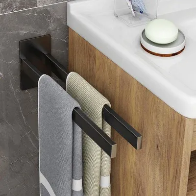 Obrázek produktu pro Dvojitý držák na ručníky z nerezové oceli do kuchyně a koupelny
