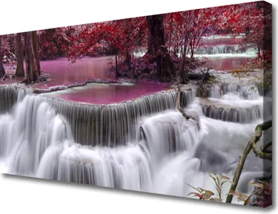 Produktbild von Tulup Leinwand-Bilder 100x50 Wandbild Canvas Kunstdruck Watterfall Baum Natur