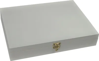 Produktbild von Holzkiste 29x20x7 cm, weiße Schmuckschatulle für Schmuck, Dekorationen und Erinnerungsstücke