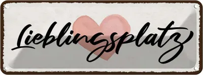 Produktbild von vianmo Blechschild 10x27 cm Lieblingsplatz Herz Dekoration Spruch Zitat