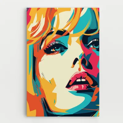Produktbild von ARTHUB® Leinwandbild 40x60 cm, Blonde Girl Portrait | Wohnzimmerdekoration, Hängende Bilder, Wanddekoration, Heimdekoration, Frauen, Porträts