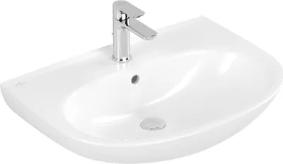 Produktbild von Villeroy & Boch O. Novo Wastafel met kraangat 65x48x13 cm Wit Alpin CeramicPlus