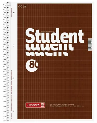 Obrázek produktu pro Brunnen 1067943 - Collegeblock Student A4, rautiert 80 Blatt