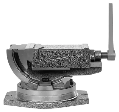 Image de Étau d'angle de précision - Étau de machine 10 cm - Réglable de 0 à 90° - Base pivotante à 360° - Force de serrage de 19 kN - Fonte - Argent