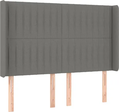 Produktbild von Kopfteil mit Ohren Dunkelgrau 147x16x118/128 cm Stoff