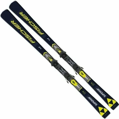 A pair of skis on a white background.