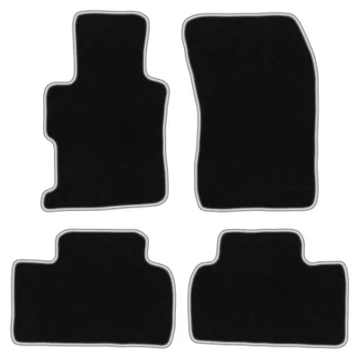 Produktbild von Fußmatten Velours Schwarz/Silber für Honda Civic IX 2011-2016 Set 4-tlg