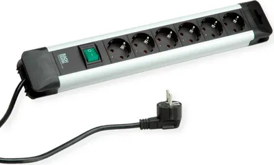 Produktbild von BACHMANN CONNECTUS Steckdosenleiste 6x Schutzkontakt, Kunststoff, mit Schalter, 2 m