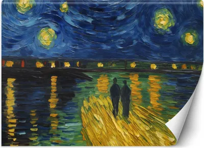 Produktbild von Vlies fototapete Sternennacht über der Rhone - V. van Gogh 300x210 cm Feeby Bunt inkl. Kleber einfache Montage