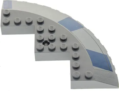 Produktbild von 1x Lego Stein rund Tragfläche 33° 10x10 neu-dunkel grau Ecke Sticker 58846pb04L