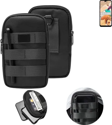 Produktbild von K-S-Trade Holster Gürtel Tasche kompatibel mit LG Electronics K41S Handy Tasche Schutz Hülle dunkel-grau viele Fächer, 1x