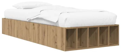 Productafbeelding van vidaXL Bedframe met opbergruimte, handgemaakt, eikenhout, 80 x 200 cm