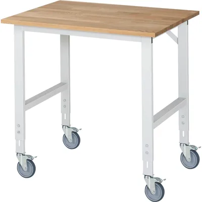 Produktbild von RAU Arbeitstisch 1000x800x910-1230 fahrbar B-Platte 25mm l.gr