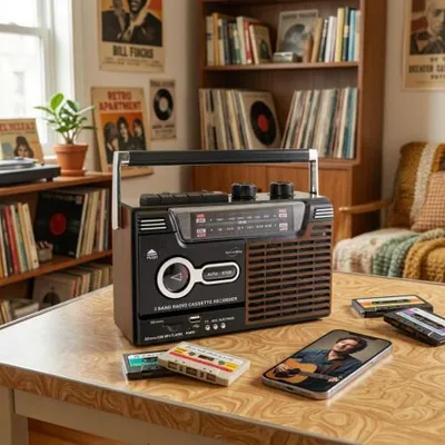 Image de Radio-cassette USB look Rétro OLDSOUND