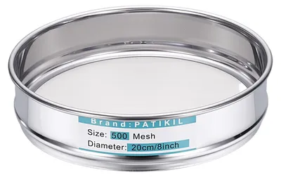 Image de Elzusha - Tamis de laboratoire avec 500 mailles (0,0308 mm) en acier inoxydable, diamètre 20 cm