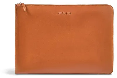 Immagine prodotto di Negotia Plenum, cartella portadocumenti in pelle, colore cognac, per laptop da 15,6 pollici – custodia per laptop con scomparto A4, cartella per conferenze, organizer da ufficio