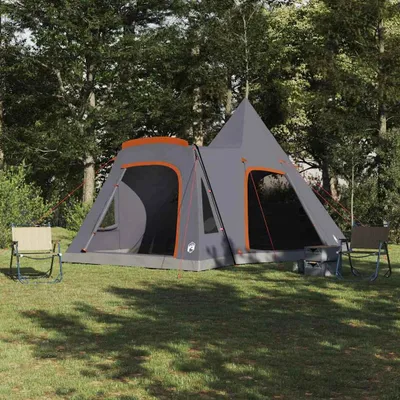 Produktbild von "Schlussverkauf" Teepee zelt 1 PC - Campingzelte UV-beständige - mit Dach - Grau und Orange 545x450x295 cm C15384