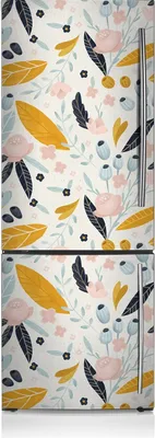 Produktbild von Dekoration Kühlschrank Aufkleber Magnete Küche Kühlschrankmagnete 70x190 cm - Pastellblätter