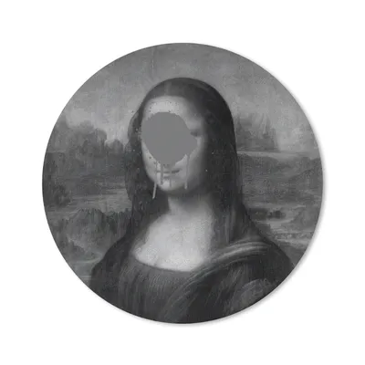 Produktbild von MuchoWow® Mauspad Mousepad Mona Lisa - Leonardo da Vinci - Schwarz - Weiß 50x50 cm - Mousepads - Maus Mat - Pad - Mausunterlage - Vinyl