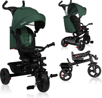 Produktbild von Lionelo Haari Dreirad Kinderdreirad Kinder Lenkstange Fahrrad Baby Kinderwagen Green