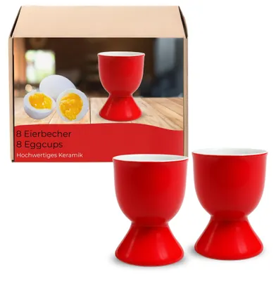 Produktbild von Eierbecher 8er Set, Ø 5x7 cm, in Rot aus Keramik