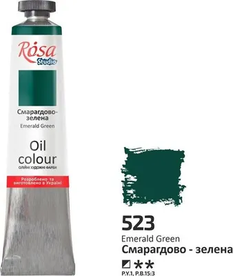 Image de Peinture à l'huile gris émeraude 523, 45 ml - Rosa
