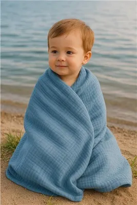 Obrázok produktu pre Detská mušelínová deka New Baby 70x100 cm modrá