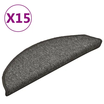 Obrázek produktu pro vidaXL Podložky na schůdky 15 ks 56x17x3 cm Tmavě šedé půlkruhové