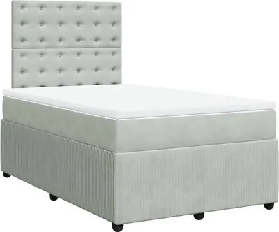 Obrázek produktu pro vidaXL Skříňová postel s matrací světle šedá 120x190 cm sametová