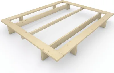Produktbild von Massivholzbett im japanischen Stil "Komorebi" 160x200 Fichte