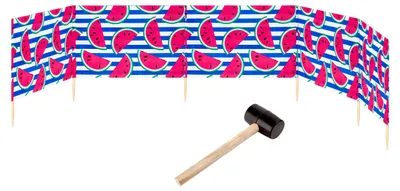 Produktbild von Garronda Strand Windschutz Sichtschutz 6m lang plus Gummihammer GAEX001 (Wassermelone-66, 6 m)