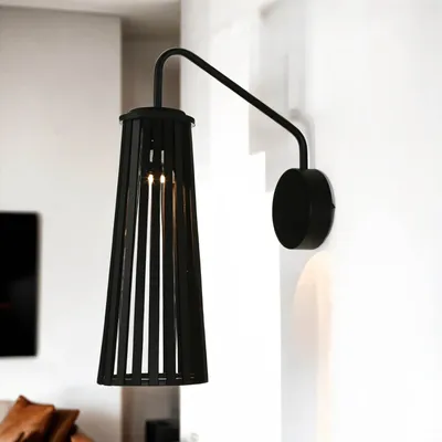 Obrázek produktu pro Nástěnné svítidlo GU10 Black Moderní kovové dřevěné nástěnné světlo na čtení