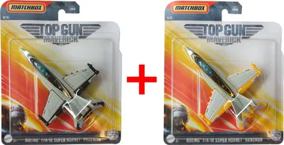 Produktbild von Mattel 2er-SET Skybusters Modellflugzeug Top Gun Maverick GVW40 Boeing F/A-18 Super Hornet Phoenix + GVW39 Boeing F/A-18 Super Hornet Hangman GESCHENK-SET