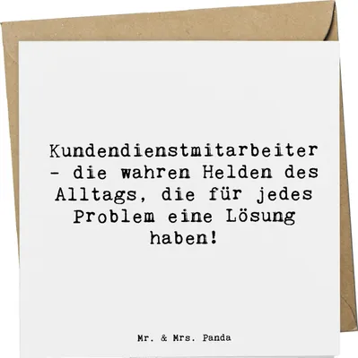 Produktbild von Mr. & Mrs. Panda Glückwunschkarte Spruch Kundendienstmitarbeiter Helden - Weiß - Geschenk, anlasskarte, Bedanken, Klappkarte, Grußkarte, faltkarte, besonderes, Dankeschön