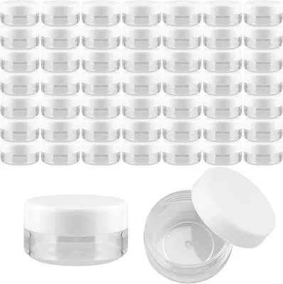 Imagen del producto de Cajas de plástico transparentes, de 10 ml, paquete de 100 unidades, para maquillaje y muestras